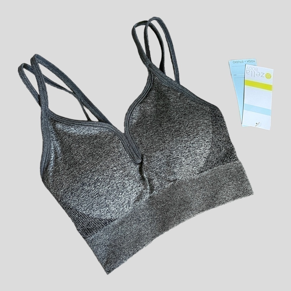 Zella Body Rhythm Gray Longline Sleek Sports Bra Size XS NWT